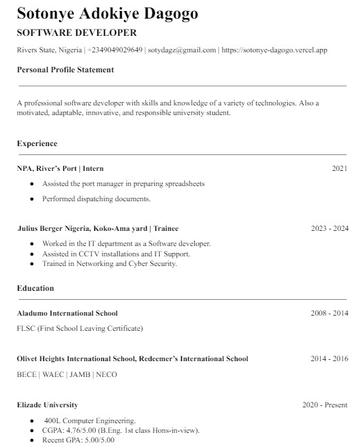 CV Preview