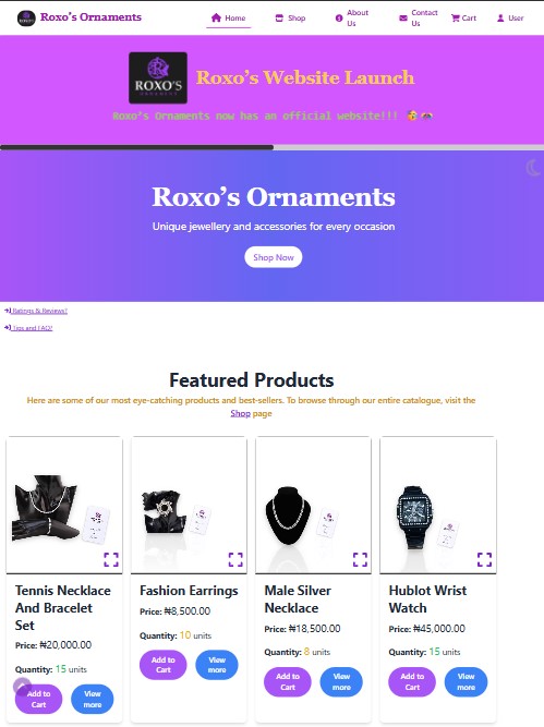 Roxo's Ornaments