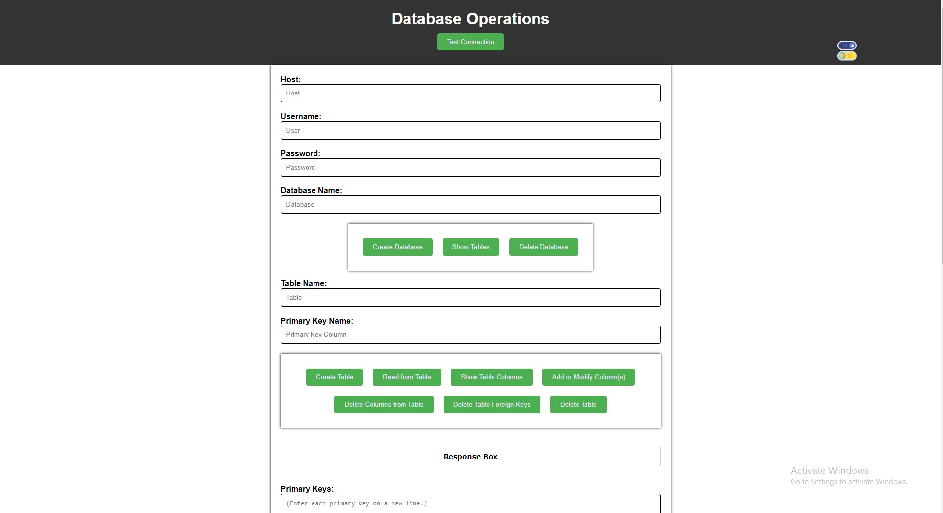 MySQL Database Manager Package